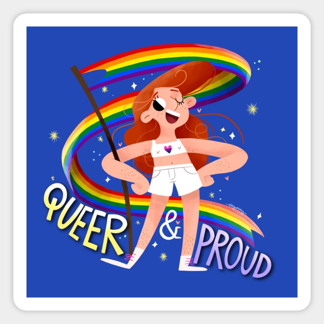 Queer & Proud. Bi heart Magnet by Gummy Illustrations